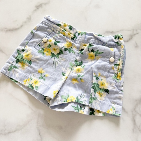 Janie and Jack Blue Floral The Daffodil Shorts Size 5 Cotton - Picture 1 of 5